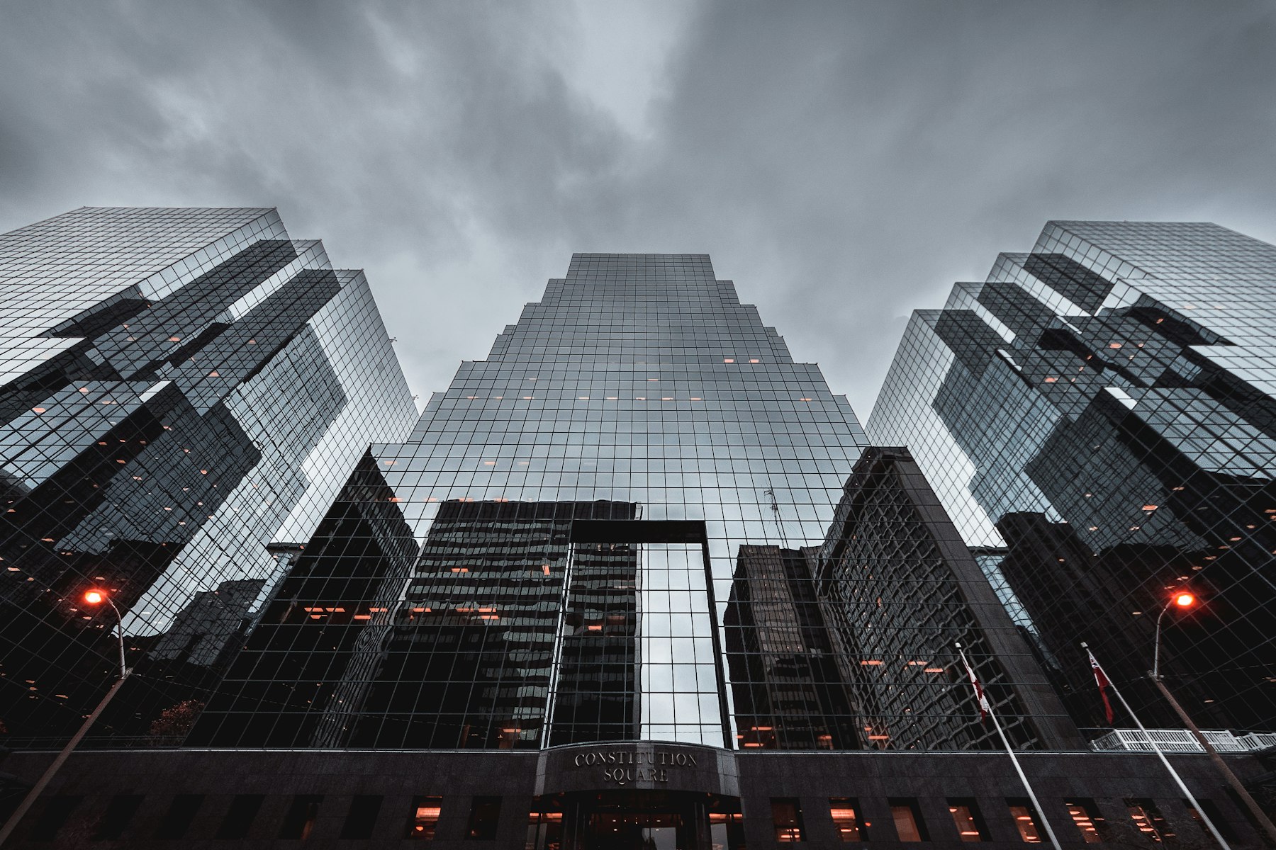 Glass towers, commercial precinct