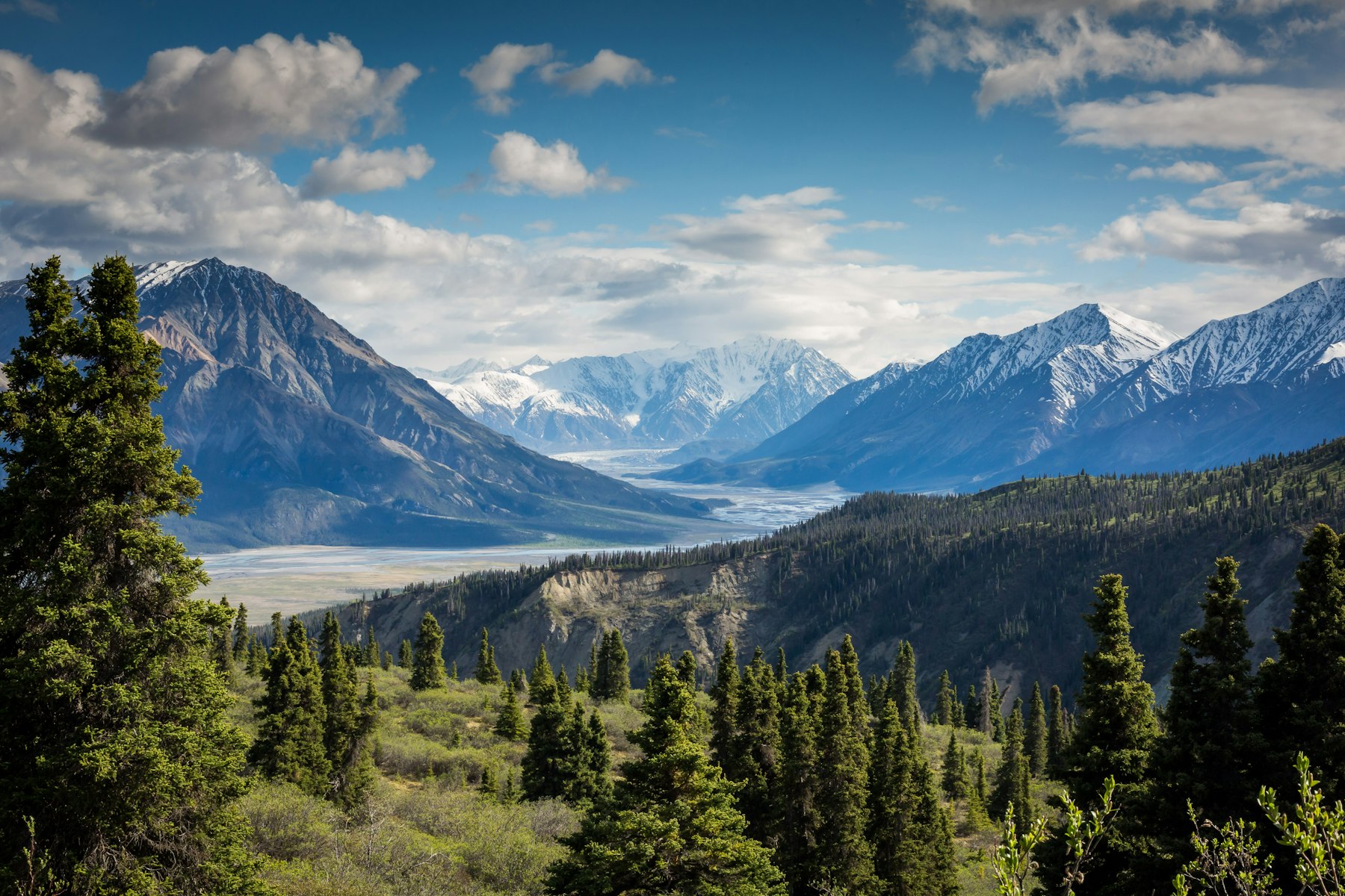 Mountain range and river valley